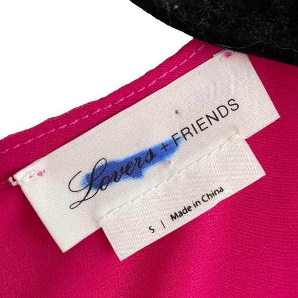 Lovers + Friends Fuchsia Gathered Ruffle Mini Dress, Size S - Picture 4 of 7